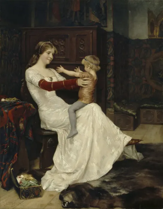 Framed Print : Queen Blanche of Namur. Artist: Edelfelt, Albert Gustaf Aristides (1854-1905)
