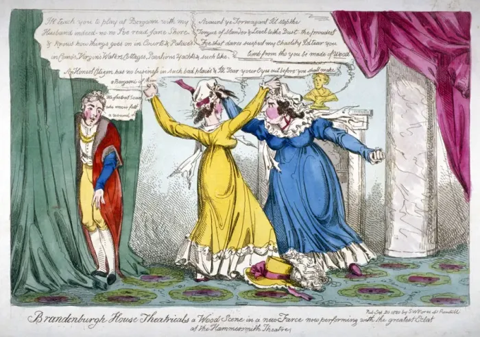 Framed Print : Queen Caroline and Mrs Wood, 1820 Framed Print : Queen Caroline and Mrs Wood, 1820