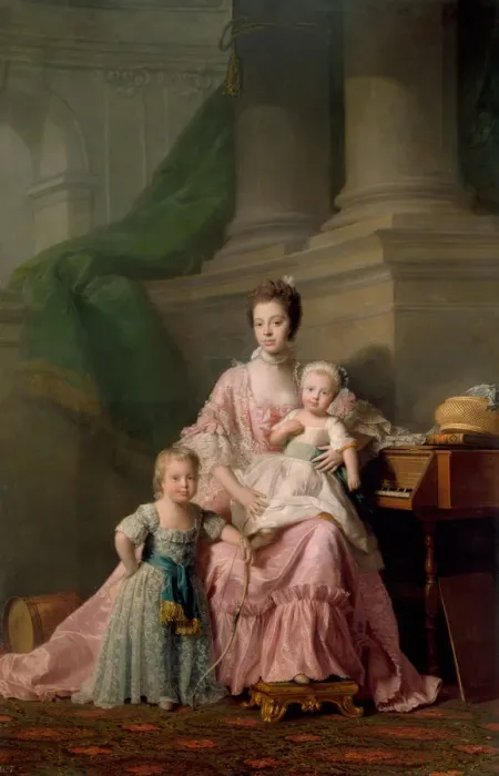 Framed Print : Queen Charlotte (1744-1818), with her Two Eldest Sons, 1769. Artist: Ramsay (1713-1784) Framed Print : Queen Charlotte (1744-1818), with her Two Eldest Sons, 1769. Artist: Ramsay (1713-1784)