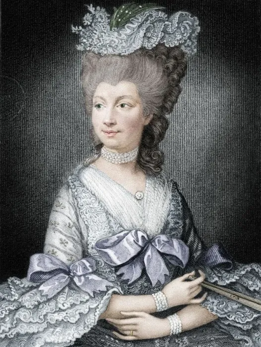 Framed Print : Queen Charlotte, queen consort of George III, (19th century). Artist: Read Framed Print : Queen Charlotte, queen consort of George III, (19th century). Artist: Read