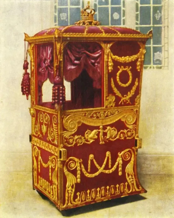 Framed Print : Queen Charlottes Sedan Chair, 1938. Creator: Unknown Framed Print : Queen Charlottes Sedan Chair, 1938. Creator: Unknown
