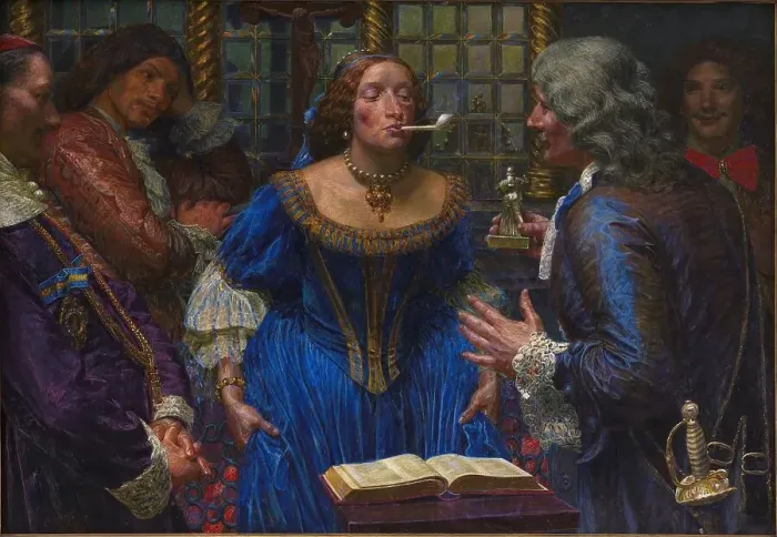 Framed Print : Queen Christina in Palazzo Corsini, 1908. Creator: Kristian Zahrtmann Framed Print : Queen Christina in Palazzo Corsini, 1908. Creator: Kristian Zahrtmann