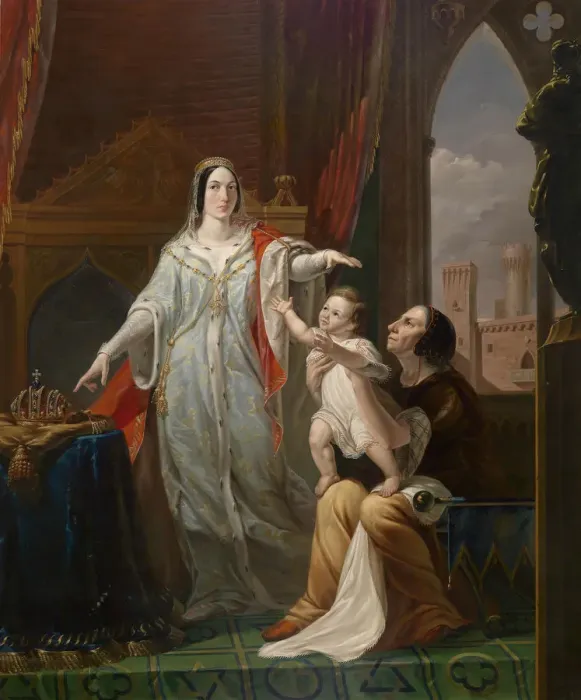Framed Print : Queen Constance securing for her son Frederick the Crown of Sicily