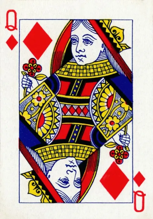 Framed Print : Queen of Diamonds from a deck of Goodall & Son Ltd. playing cards, c1940 Framed Print : Queen of Diamonds from a deck of Goodall & Son Ltd. playing cards, c1940