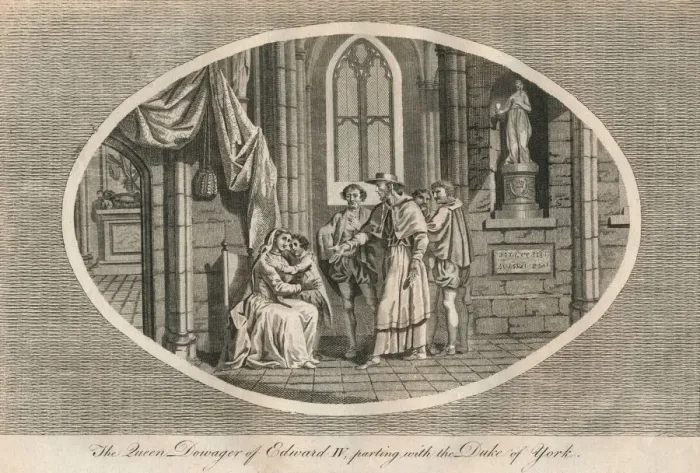 Framed Print : The Queen Dowager of Edward IV parting with her son, the Duke of York, 1483 (1793) Framed Print : The Queen Dowager of Edward IV parting with her son, the Duke of York, 1483 (1793)