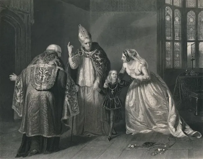 Framed Print : Queen Elizabeth and the Duke of York. (King Richard III), c1870. Artist: H Robinson Framed Print : Queen Elizabeth and the Duke of York. (King Richard III), c1870. Artist: H Robinson