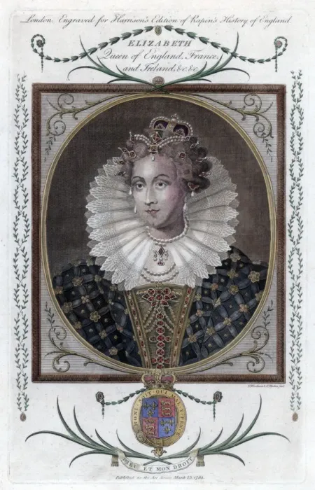 Framed Print : Queen Elizabeth of England, (1784). Artist: Woodman & Mutlow Framed Print : Queen Elizabeth of England, (1784). Artist: Woodman & Mutlow