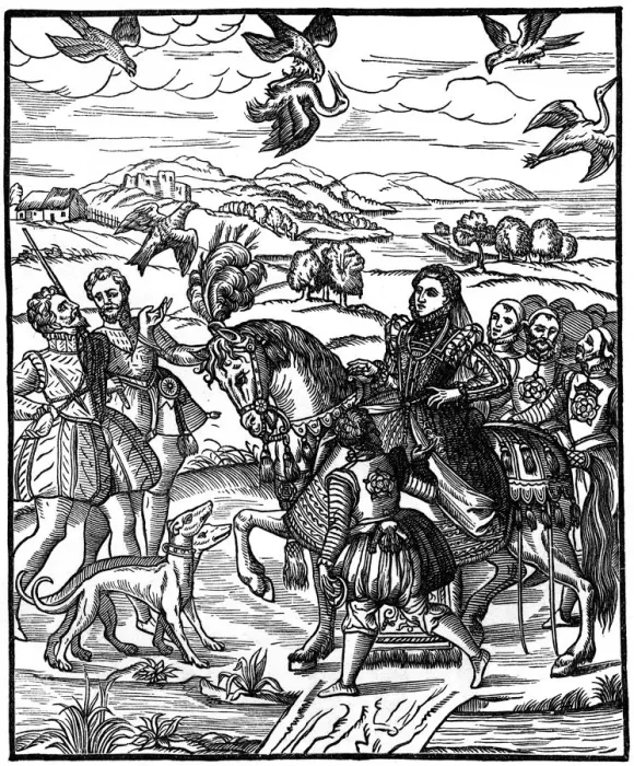 Framed Print : Queen Elizabeth I hawking, 1575, (1910) Framed Print : Queen Elizabeth I hawking, 1575, (1910)