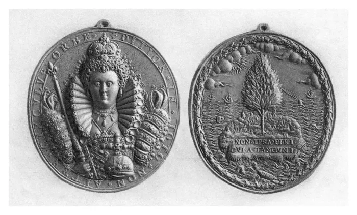 Framed Print : Queen Elizabeth I medal, 16th century, (1896) Framed Print : Queen Elizabeth I medal, 16th century, (1896)