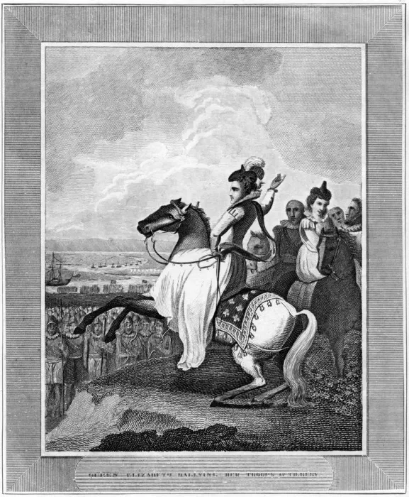 Framed Print : Queen Elizabeth I rallying her troops at Tilbury, 1588, (19th century) Framed Print : Queen Elizabeth I rallying her troops at Tilbury, 1588, (19th century)