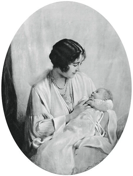 Queen Elizabeth with Princess Elizabeth in 1926, (1937). Artist: John Saint-Helier Lander