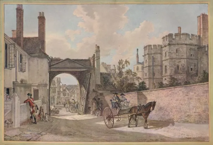 Framed Print : Queen Elizabeths Gateway, Windsor Castle, c1780. Artist: Paul Sandby Framed Print : Queen Elizabeths Gateway, Windsor Castle, c1780. Artist: Paul Sandby