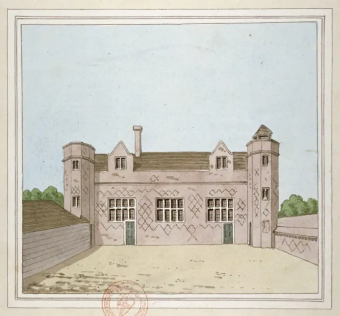 Framed Print : Queen Elizabeths Grammar School, Chipping Barnet, Hertfordshire, c1800 Framed Print : Queen Elizabeths Grammar School, Chipping Barnet, Hertfordshire, c1800
