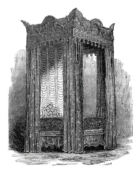 Queen Elizabeths State Bed, 1844. Creator: Unknown