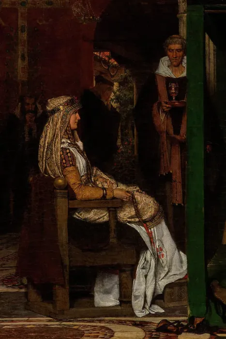 Framed Print : Queen Fredegonda at the Death-Bed of Bishop Praetextatus, 1864. Creator: Alma-Tadema, Sir Lawrence (1836-1912) Framed Print : Queen Fredegonda at the Death-Bed of Bishop Praetextatus, 1864. Creator: Alma-Tadema, Sir Lawrence (1836-1912)