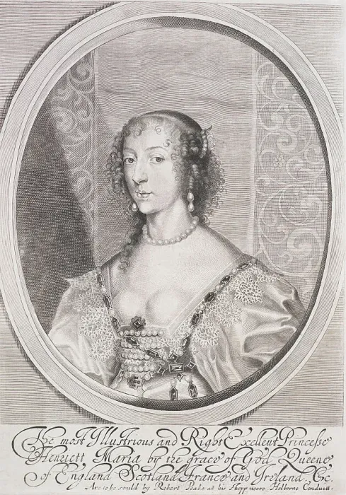 Framed Print : Queen Henrietta Maria, 1640-1642. Creator: William Faithorne Framed Print : Queen Henrietta Maria, 1640-1642. Creator: William Faithorne