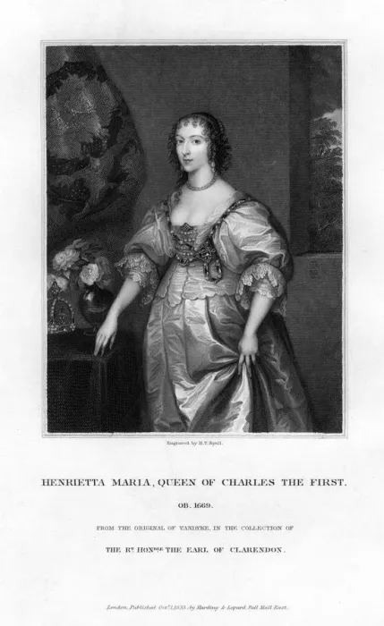 Framed Print : Queen Henrietta Maria, queen consort of Charles I, (1833). Artist: Henry Thomas Ryall Framed Print : Queen Henrietta Maria, queen consort of Charles I, (1833). Artist: Henry Thomas Ryall