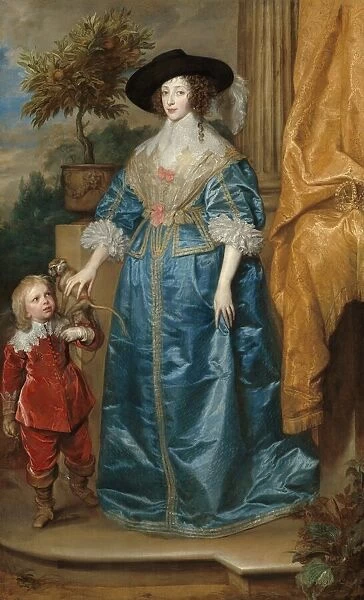 Queen Henrietta Maria with Sir Jeffrey Hudson, 1633. Creator: Anthony van Dyck