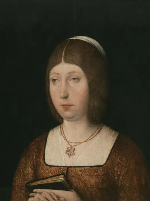 Framed Print : Queen Isabella I of Castile, c. 1490. Artist: Anonymous Framed Print : Queen Isabella I of Castile, c. 1490. Artist: Anonymous