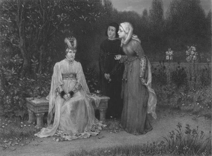 Framed Print : Queen Isabella and Her Ladies (King Richard II), c1870. Artist: T Sherratt Framed Print : Queen Isabella and Her Ladies (King Richard II), c1870. Artist: T Sherratt