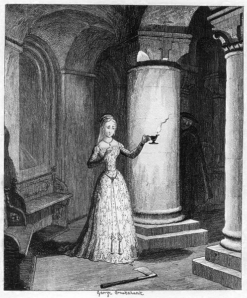 Queen Janes first night in the Tower, 1553 (1840). Artist: George Cruikshank