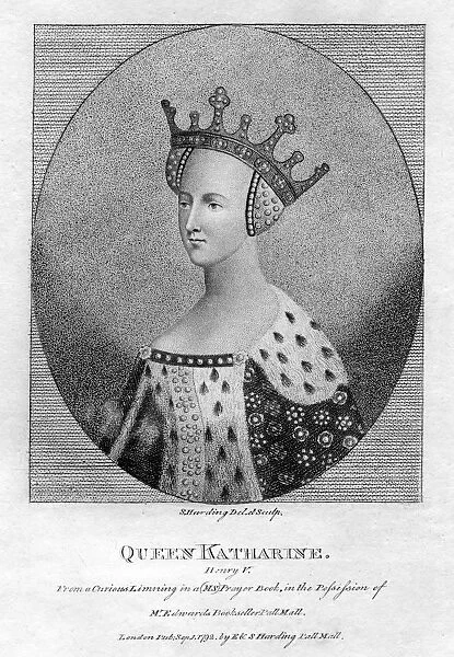 Queen Katharine, (Catherine of Valois), Queen consort of England of Henry V. Artist:s Harding