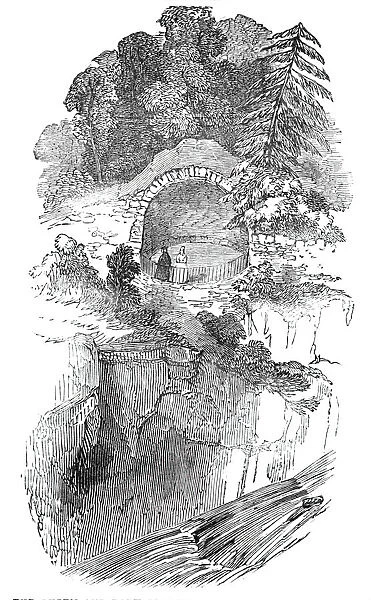 The Queen and Lady Glenlyon visiting the Falls of the Fender, 1844