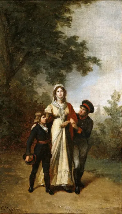 Framed Print : Queen Luise with her sons in Luisenwahl Park, c. 1886. Creator: Steffeck, Carl (1818-1890) Framed Print : Queen Luise with her sons in Luisenwahl Park, c. 1886. Creator: Steffeck, Carl (1818-1890)