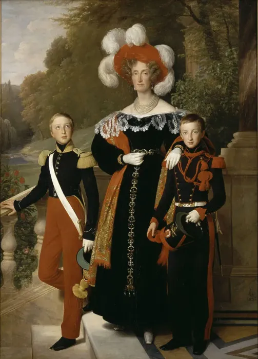 Framed Print : Queen Maria Amalia (1782-1866), Princess of Naples and Sicily, with her Children, 1835. Creator: Hersent, Louis (1777-1860) Framed Print : Queen Maria Amalia (1782-1866), Princess of Naples and Sicily, with her Children, 1835. Creator: Hersent, Louis (1777-1860)