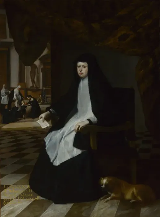 Framed Print : Queen Mariana of Spain in Mourning, 1666. Artist: Martinez del Mazo, Juan Bautista (1605-1667) Framed Print : Queen Mariana of Spain in Mourning, 1666. Artist: Martinez del Mazo, Juan Bautista (1605-1667)