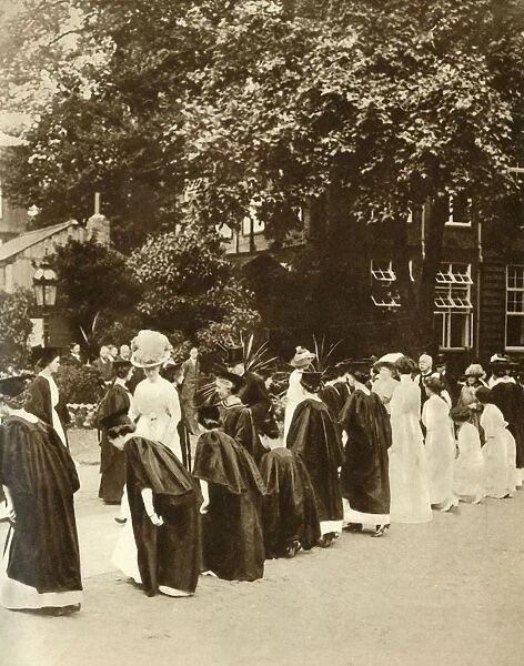 Queen Mary at Bedford College, London, 1913, (1935). Creator: Unknown