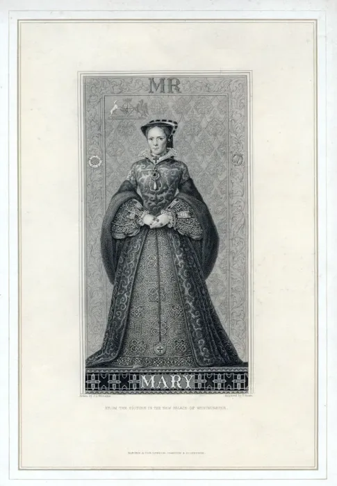 Framed Print : Queen Mary I of England, (19th century). Artist: T Brown Framed Print : Queen Mary I of England, (19th century). Artist: T Brown