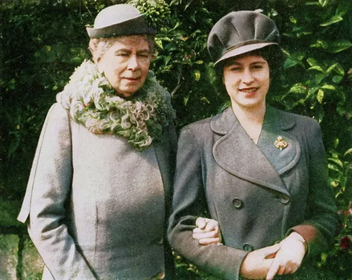 Framed Print : Queen Mary with Princess Elizabeth, April 1944, (1951). Creator: Unknown Framed Print : Queen Mary with Princess Elizabeth, April 1944, (1951). Creator: Unknown