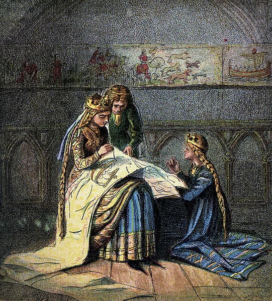 Queen Matilda And Her Tapestry, (c1850)