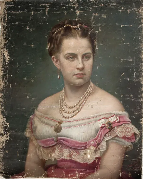 Framed Print : Queen Olga of Greece, 1868. Creator: Elisabeth Baumann Framed Print : Queen Olga of Greece, 1868. Creator: Elisabeth Baumann