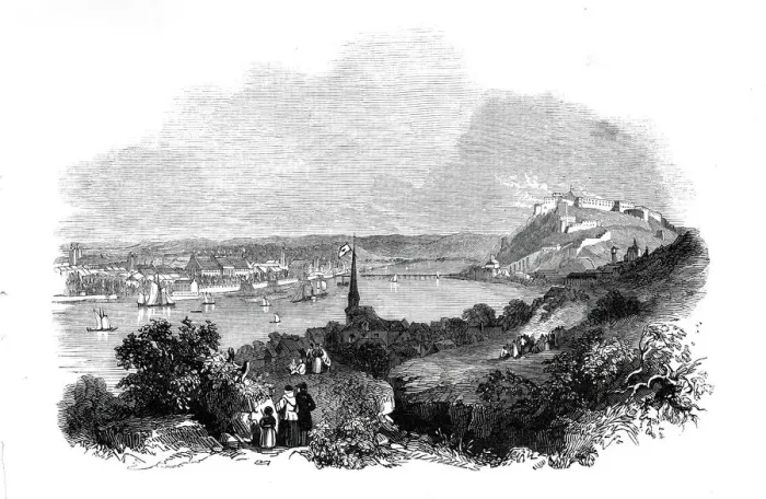 Framed Print : The Queen passing Coblentz, 1845. Creator: Unknown Framed Print : The Queen passing Coblentz, 1845. Creator: Unknown