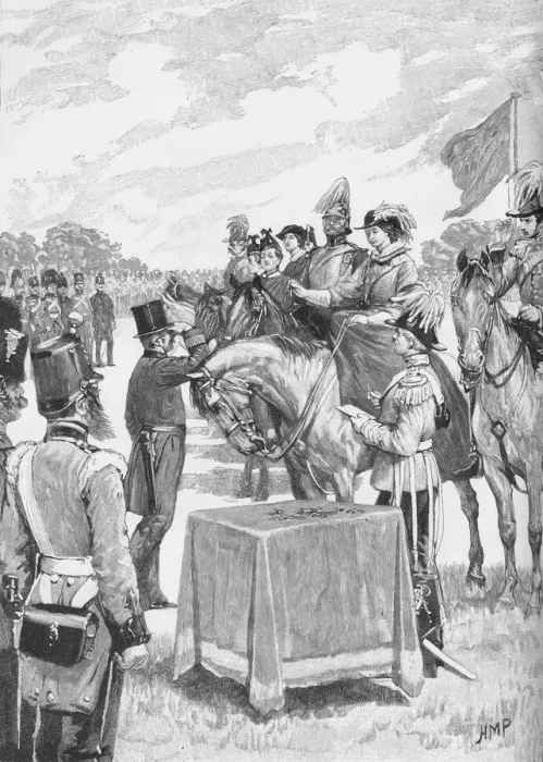 Framed Print : The Queen Presiding at the First Distribution of the Victoria Cross, c1890. Artist: Henry Marriott Paget Framed Print : The Queen Presiding at the First Distribution of the Victoria Cross, c1890. Artist: Henry Marriott Paget