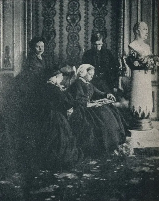 Framed Print : The Queen, with the Prince of Wales, the Princess Royal and the Princess Alice, in 1862, c1862, (1 Artist: William Samuel Bambridge Framed Print : The Queen, with the Prince of Wales, the Princess Royal and the Princess Alice, in 1862, c1862, (1 Artist: William Samuel Bambridge