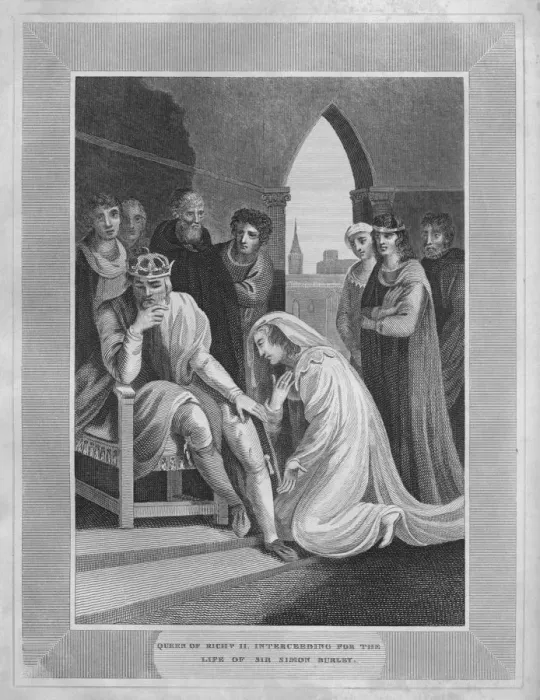 Framed Print : Queen of Richard II. Interceeding for the Life of Sir Simon Burley, 1838 Framed Print : Queen of Richard II. Interceeding for the Life of Sir Simon Burley, 1838