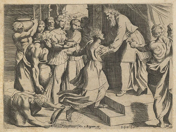 The Queen of Sheba Bringing Gifts to King Solomon. Artist: Rosa (Badalocchio), Sisto (1585-c. 1647)
