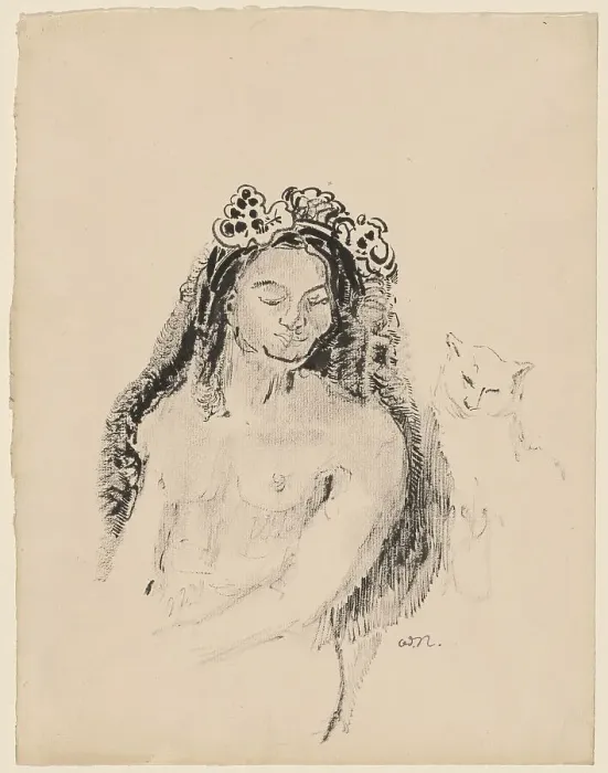 Framed Print : The Queen of Sheba (La Reine de Saba), 1896-1900. Creator: Odilon Redon