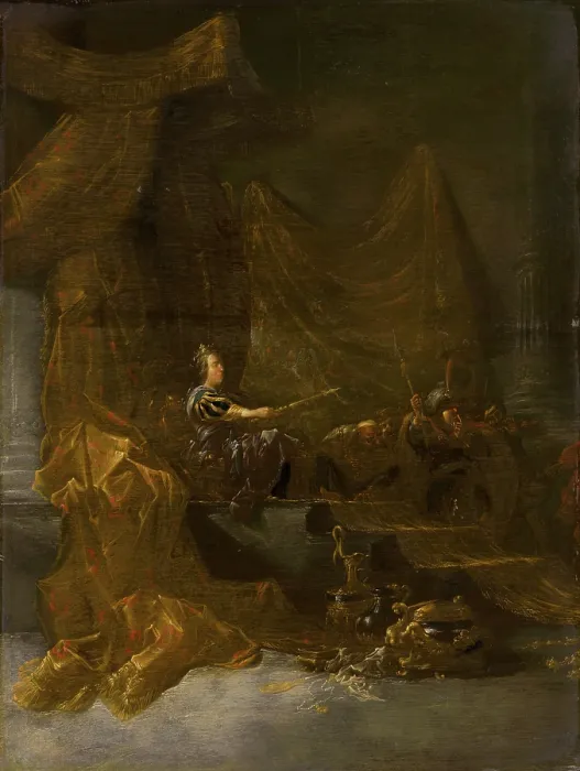 Framed Print : The Queen of Sheba before Solomon, 1640-1650. Creators: Pieter Symonsz Potter, Willem de Poorter Framed Print : The Queen of Sheba before Solomon, 1640-1650. Creators: Pieter Symonsz Potter, Willem de Poorter