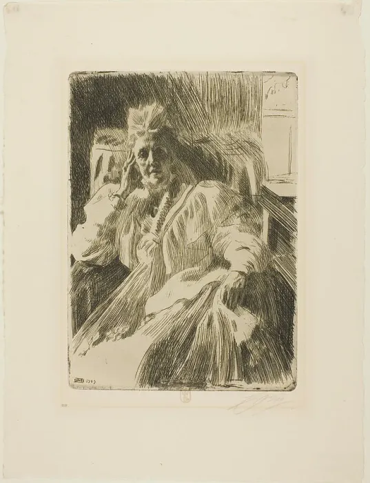 Framed Print : Queen Sophia, 1909. Creator: Anders Leonard Zorn Framed Print : Queen Sophia, 1909. Creator: Anders Leonard Zorn