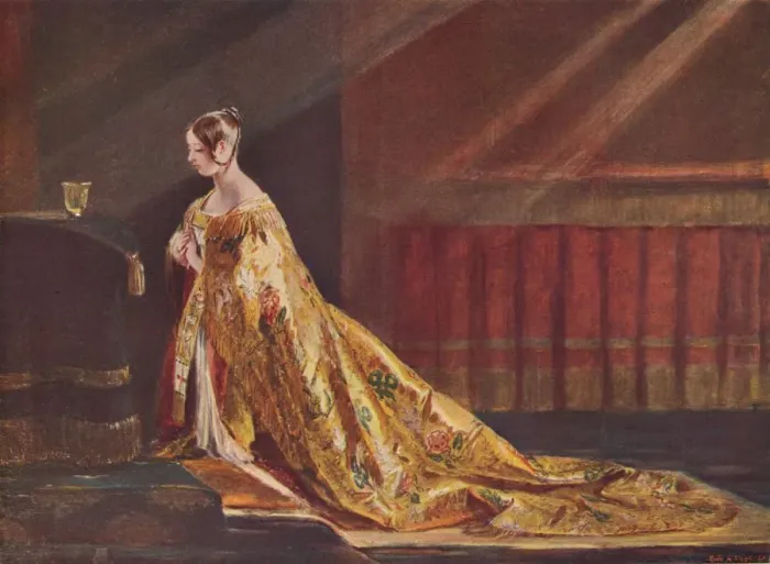 Framed Print : Queen Victoria in the Coronation robes, 1838 (1906). Artist: Charles Robert Leslie Framed Print : Queen Victoria in the Coronation robes, 1838 (1906). Artist: Charles Robert Leslie