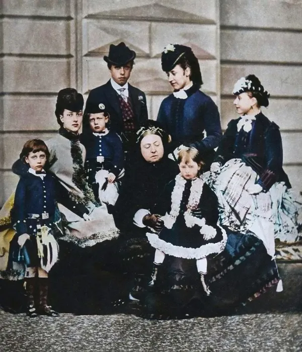 Framed Print : Queen Victoria with her daughter-in-law and grandchildren, c1880 (1935). Creator: Unknown Framed Print : Queen Victoria with her daughter-in-law and grandchildren, c1880 (1935). Creator: Unknown
