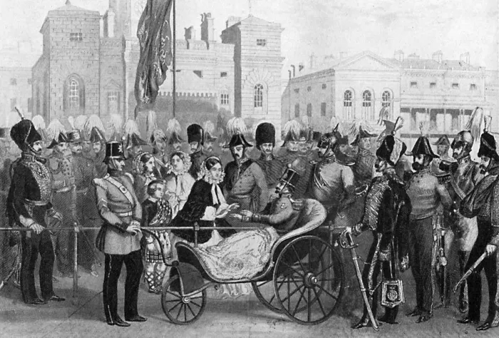 Framed Print : Queen Victoria distributing medals, 18 May 1855, (c1920) Framed Print : Queen Victoria distributing medals, 18 May 1855, (c1920)