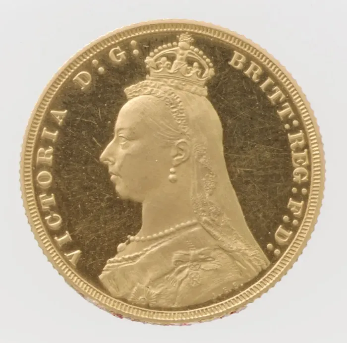 Framed Print : Queen Victoria Jubilee Head'proof sovereign, 1887 Framed Print : Queen Victoria Jubilee Head'proof sovereign, 1887