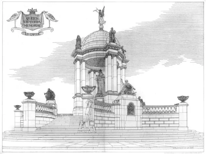Framed Print : The Queen Victoria memorial, Liverpool, Merseyside, 1906. Artist: Ralph Keighley Framed Print : The Queen Victoria memorial, Liverpool, Merseyside, 1906. Artist: Ralph Keighley