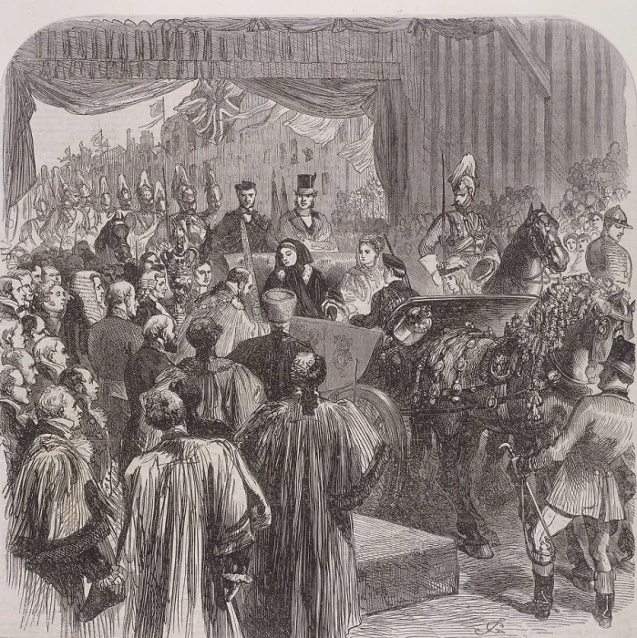 Framed Print : Queen Victoria opening Blackfriars Bridge, London, 1869. Artist: JG Framed Print : Queen Victoria opening Blackfriars Bridge, London, 1869. Artist: JG