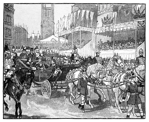 Queen Victoria opening Holborn Viaduct, London, 1869